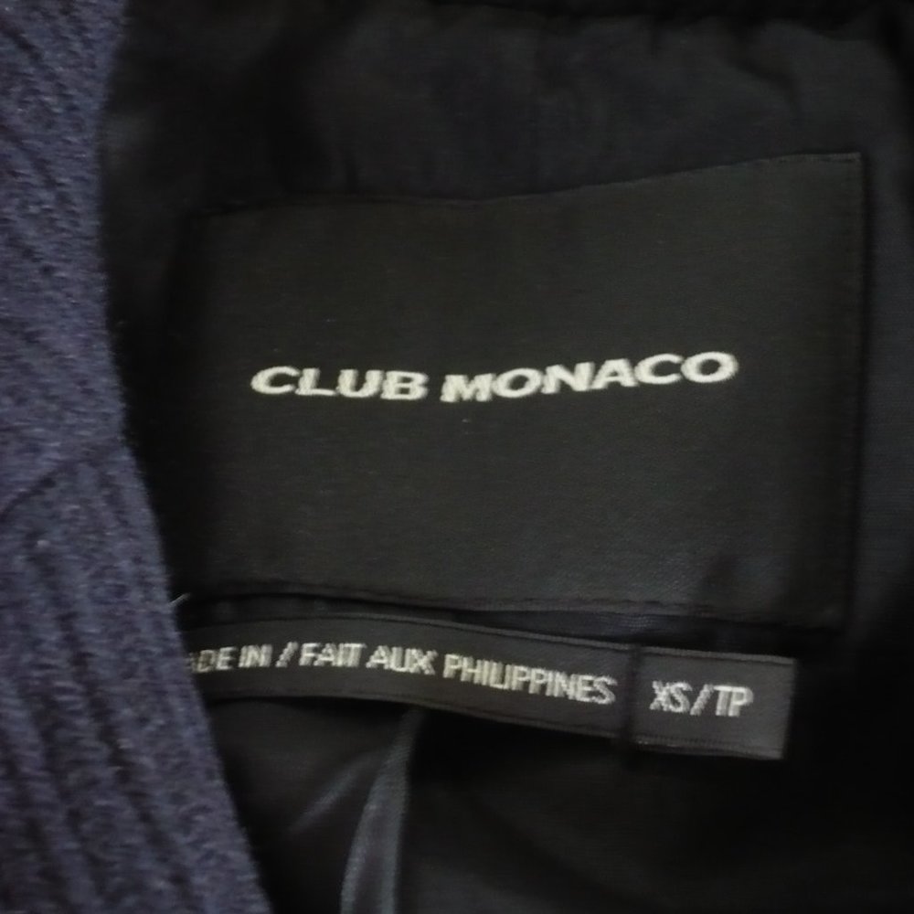 NWOT Club Monaco Cropped Heavy Wool Peacoat Navy XS Quiet Luxury - Picture 7 of 13